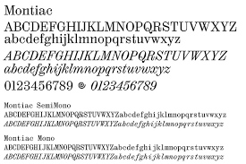 Przykład czcionki Montiac Italic Mono